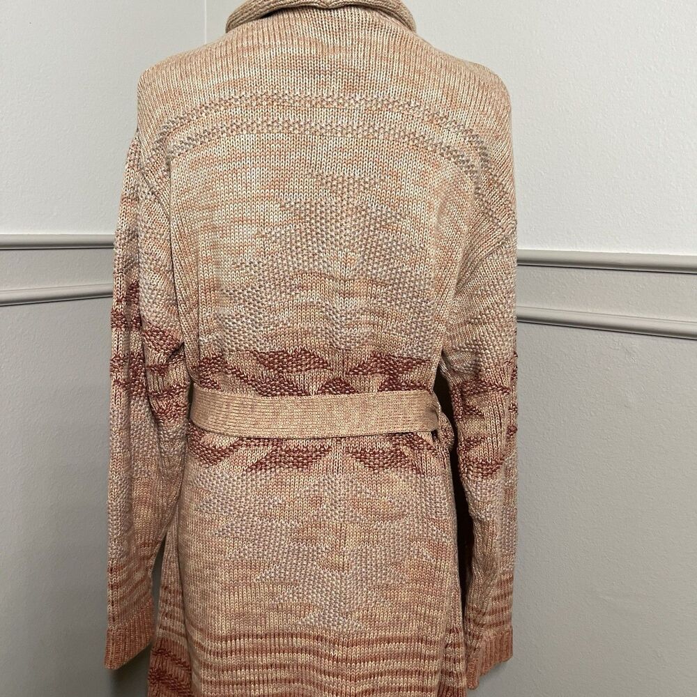 Pendleton Monterey Cardigan Sweater Womens XL Belted Aztec Southwestern Cotton - Picture 9 of 12